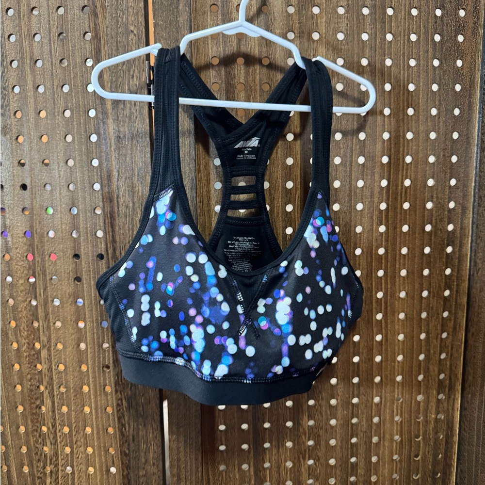 Women's Black and Blue Sports Bra